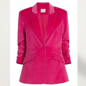 Cinq a sept 	
Chenille Velvet Scrunched Cheyenne Blazer